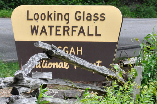 Looking Glass Waterfall sign